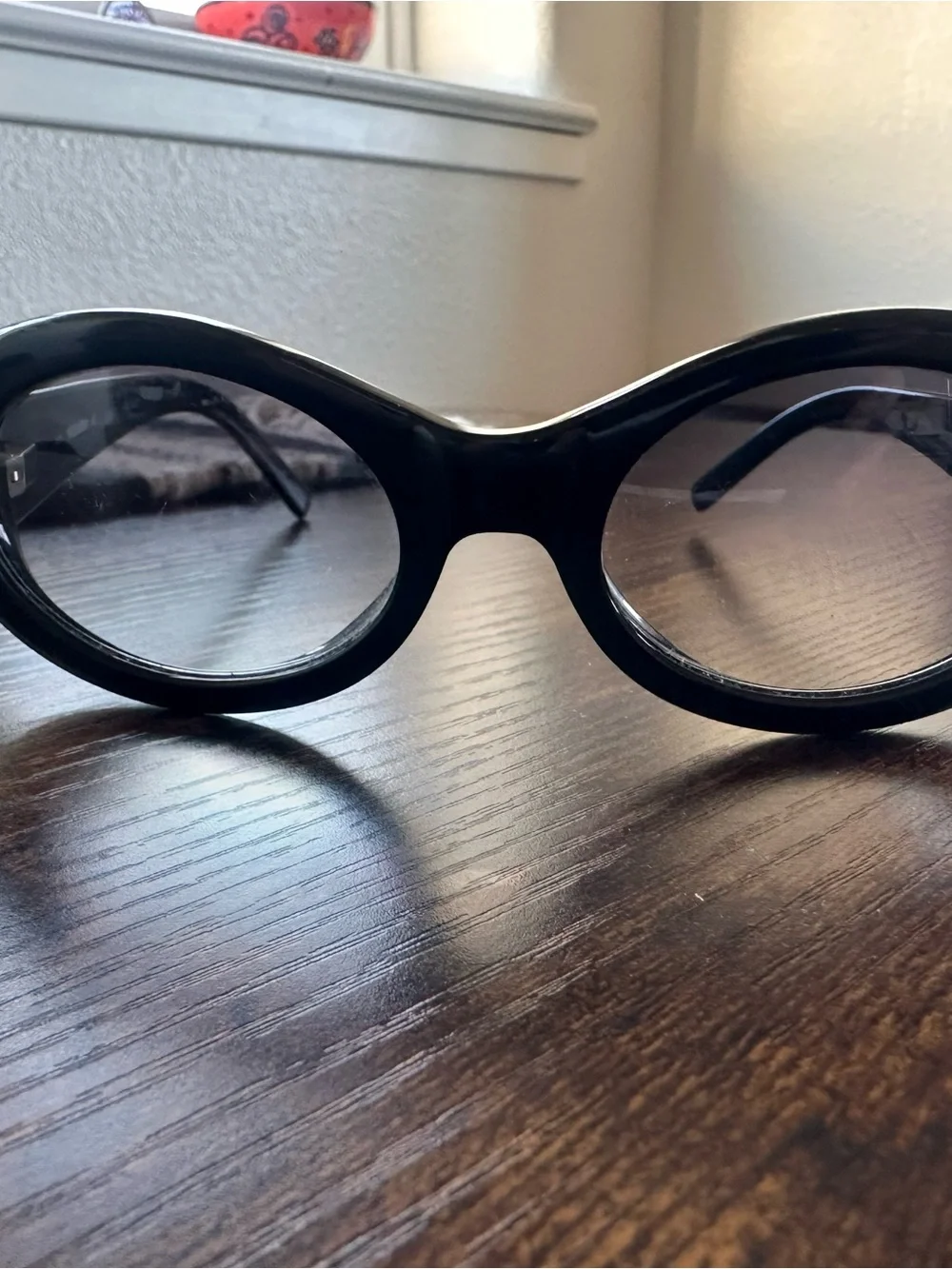 Missoni Black Oval Sunglasses with Patterned Temples